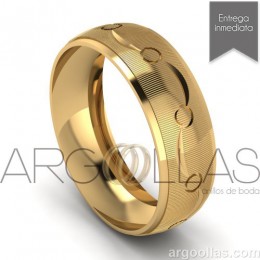Argolla Clásica Oro 10K 6mm Diamantado (Oro Amarillo, Oro Blanco, Oro Rosa) MOD: 208 